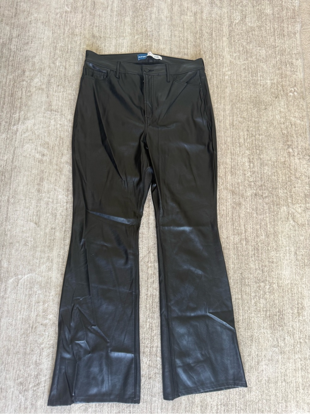 Old Navy Black Faux Leather Flare Jeans